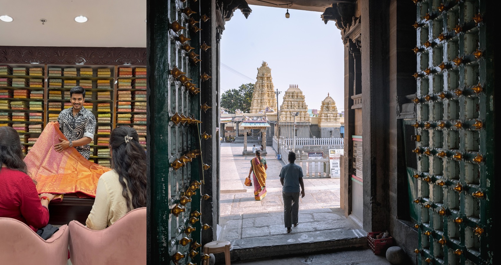 Historic temple gopuram in Kanchipuram, Tamil Nadu